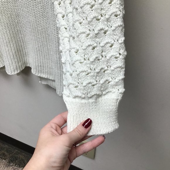 Knox Rose Womens White Long Sleeve Knit Open Front Cardigan Sweater Size XXL - Picture 5 of 6